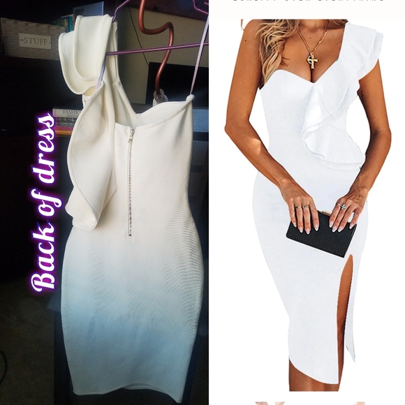 One Shoulder Dramatic Ruffle Dress! - Picture 2 of 2